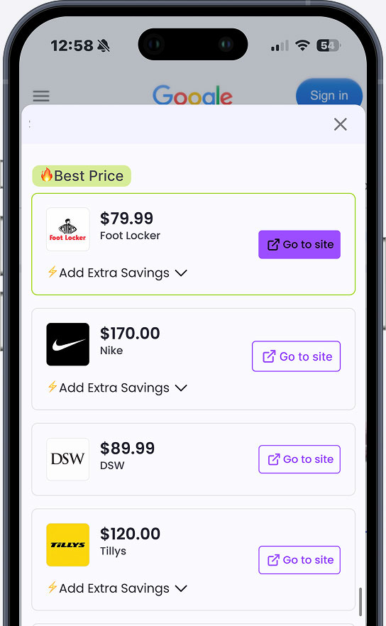 best prices result page